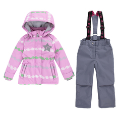 Комплект куртка/полукомбинезон StellaS Kids Greek, цвет: сиреневый р.104