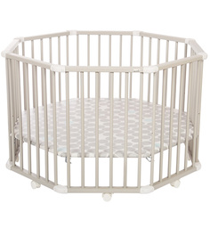 Geuther Детский манеж Geuther Octo-Parc Plus серый (дно - белое с серыми кружочками)