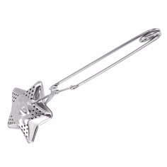 Заварочное ситечко Звезда, ситечко-щипцы для чая, серебристый, MARMA MM-TEA-04