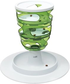 Одинарная миска для кошек Catit головоломка Senses 2.0, пластик, зеленый, белый, 3 л