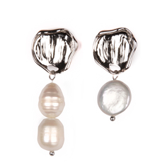 Серьги из бижутерного сплава с жемчугом Moon Paris MR-21.04-056