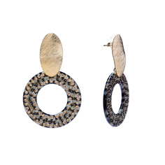 Серьги из бижутерного сплава с акрилом/кристаллом Moon Paris Mo-1911-171