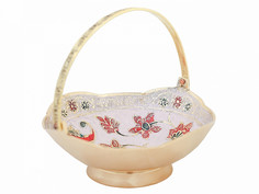 Ваза фруктовница "Цветы" эмаль белая, Восточная лавка 740247