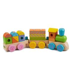 Развивающая игра ANDREU Toys Деревянный конструктор-паровозик
