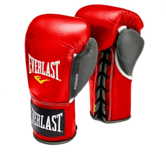 Боксерские перчатки Everlast Powerlock Hook Loop Training Gloves красные 8 унций