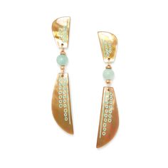 Серьги из бижутерного сплава с амазонитом/перламутром Nature Bijoux NB21.1-12-75230