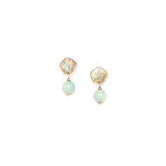 Серьги из бижутерного сплава с амазонитом/перламутром Nature Bijoux NB21.1-12-75232