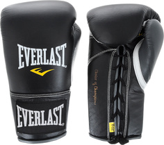 Боксерские перчатки Everlast Powerlock Hook Loop Training Gloves черные 8 унций