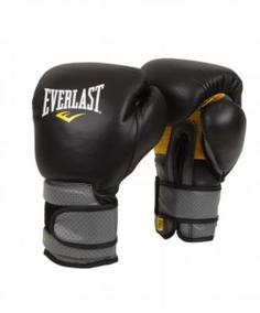 Боксерские перчатки тренировочные Everlast Pro Leather Strap черные 10 унций