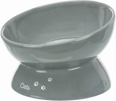 Одинарная миска для кошек TRIXIE, керамика, серый, 0.35 л