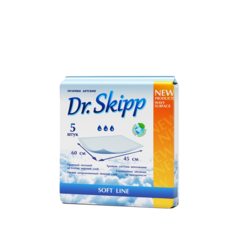 Пеленки гигиенические супервпитывающие одноразовые Dr.Skipp 60x45, 5 шт.