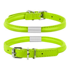 Ошейник для собак Collar Glamour круглый с адресником Салатовый 6 мм, длина 17-20 см