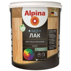 Лак Alpina Аква для стен и потолков шелковисто матовый колеруемый 2,5 л