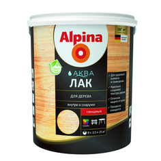 Лак Alpina Аква для дерева глянцевый колеруемый 2,5 л