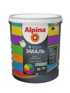 Эмаль Alpina Аква шелковисто-матовая База1 2,5 л