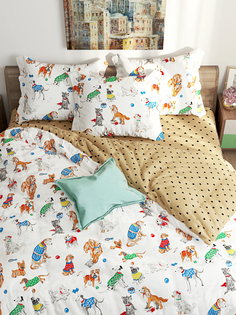 Пододеяльник Сказка "Dogs on white Адель" 1,5-сп 145х215 см