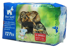 Подгузники для собак Pet Soft одноразовые впитывающие Diaper 12 штук X