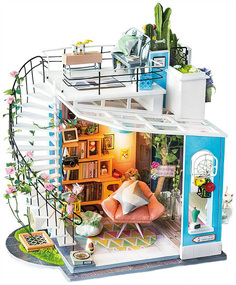 Конструктор деревянный Robotime DIY House Двухэтажный лофт Doras Loft