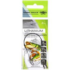 Поводок вольфрамовый Mikado Lithanium с вертлюжком и застёжкой HS 45 см. 10кг. ( 2 шт.)