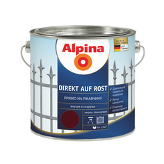 Эмаль по металлу Alpina Direkt Auf Rost прямо на ржавчину Вишневый 0,75 л