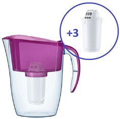 Кувшин Аквафор Смайл и 3 картриджа А5 Фиолетовый