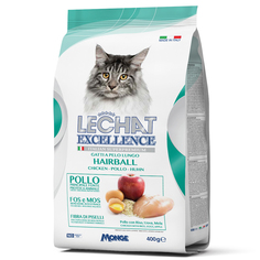 Сухой корм для кошек LECHAT EXCELLENCE Hairball, для вывода шерсти, курица, 0.4кг
