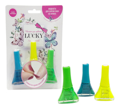 Набор из 3 лаков: голубой (№ 011) + желтый (№ 117) + зеленый (№119) Lucky Т11198