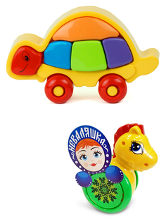 Развивающий набор Биплант Каталка "Конь" + "Черепашка" 15023+15-5877