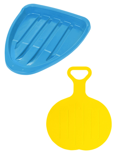 Игровой зимний набор Винтер Ледянка Треугольник голубая + Ледянка круглая желтая