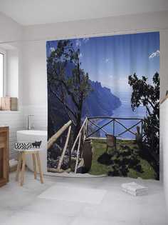 Штора для ванной JoyArty "Отдых в стиле кантри" 180х200 см с крючками
