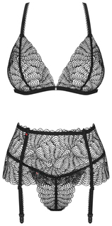 Роскошный кружевной комплект Chiccanta с поясом для чулок Obsessive