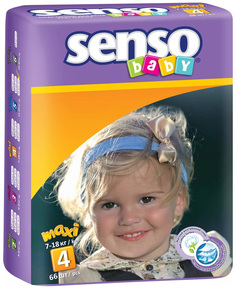 Подгузники Senso Baby Maxi 4 (7-18 кг), 66 шт.