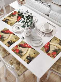 Комплект салфеток JoyArty "Качели на мухоморе" для сервировки стола (32х46 см, 4 шт.)