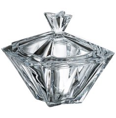 Ваза для конфет 15 см с крышкой Crystalite Bohemia "Метрополитэн Без декора" 088031