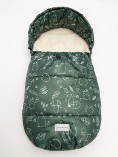 Конверт зимний меховой AMAROBABY Snowy Baby Зверята, хаки, 85 см
