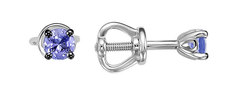 Серьги-пусеты из белого золота с танзанитом Империал S0905-208 Imperial