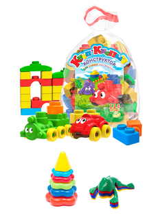 Набор развивающий Биплант Пирамида малая+Конструктор Кноп-Кнопыч 114 дет.+Команда КВА №1