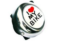 Звонок "I LOVE MY BIKE" хром., сталь/пластик TBS