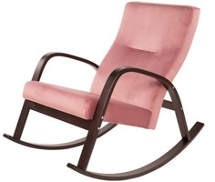Кресло-качалка Ирса ткань пудровый, каркас венге структура Мебелик