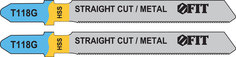 Пилки для лобзиков по металлу, 76/51/0,7 мм (Т118G), 2 шт. FIT 40963 F.It