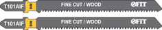 Пилки для лобзиков по дереву, 100/77/1,7 мм (T101AIF) 2шт. FIT 40953 F.It