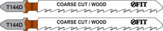 Пилки для лобзиков по дереву, 100/74/4,2 мм (Т144D), 2 шт. FIT 40938 F.It
