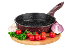 Сковорода глубокая 20 см Elan Gallery ГАРМОНИЯ ВКУСА Рубиновый дуэт, с несъёмной ручкой