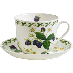 Чашка с блюдцем Maxwell & Williams Фруктовый сад Ежевика 55514 Белый, зеленый, фиолетовый