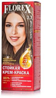 Краска для волос Florex-Super NEW КЕРАТИН 3.3 пепельно-русый