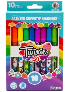 Ароматизированные тонкие фломастеры Kangaru toys Twixie Super Tip смываемые (10 шт.) 7086