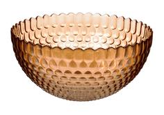 Салатник NinaGlass Роса прозрачный медный 20 см