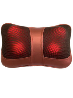 Массажная роликовая подушка с ИК-прогревом Massager Pillow FITSTUDIO (2 режима, красная)