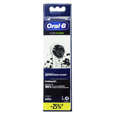 Насадка для зубной щетки Braun Oral-B PureClean, с древесным углем, 4 шт