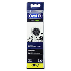Насадка для зубной щетки Braun Oral-B PureClean, с древесным углем, 4 шт